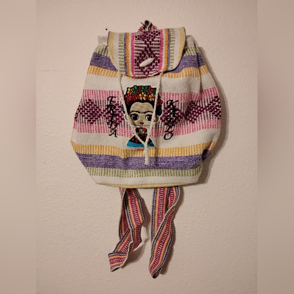 Frida Kahlo Latina Multicolor Drawstring Mini Backpack